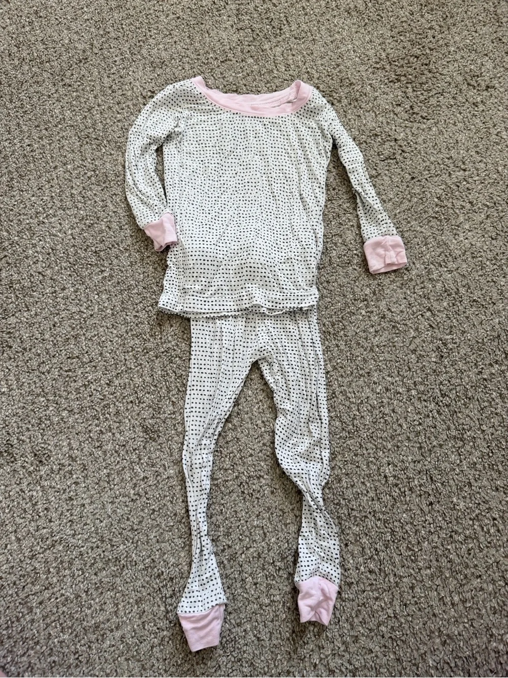 Little Sleepies polka Dot Pajama Set with Pink Trim